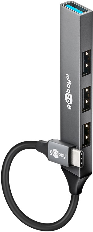 C 32 Goobay Slim 4 Ports Usb A Gris