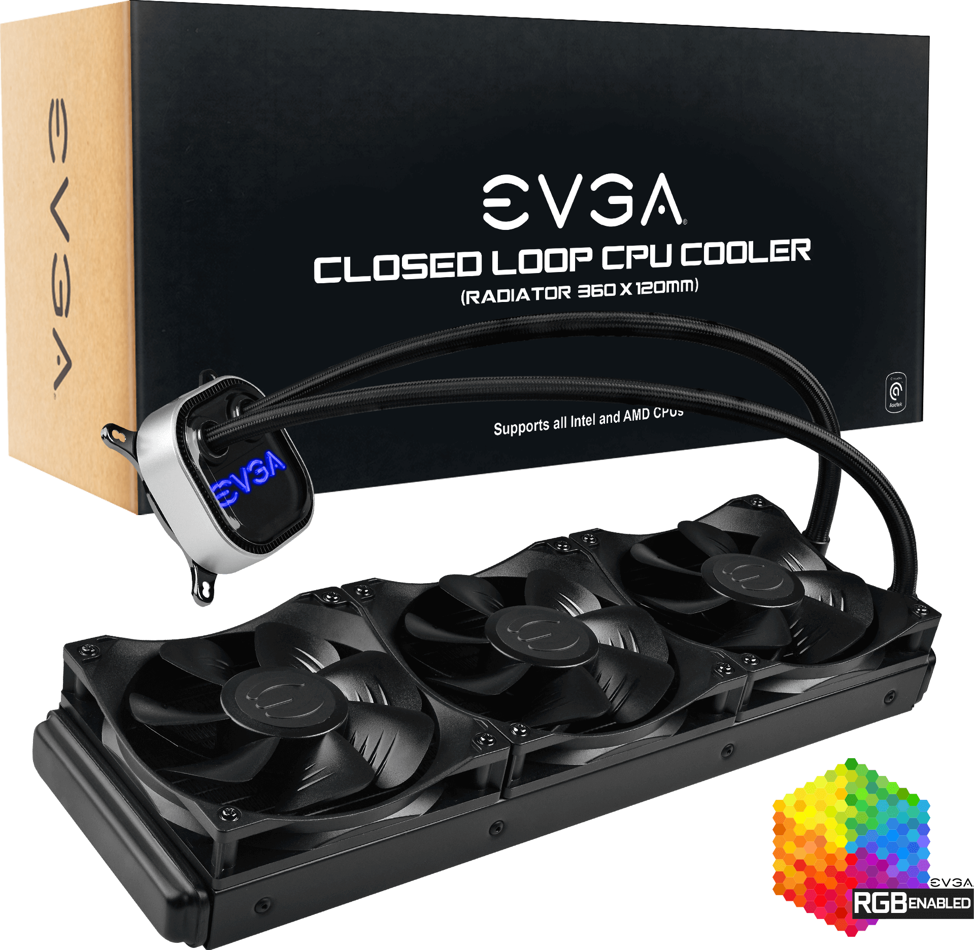 Kit Watercooling Aio Evga Clc Rgb 360Mm Noir