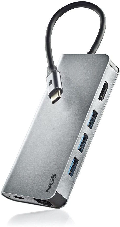 Station Daccueil Portable Usb C 30 Ngs Wonder Dock 8 Argent