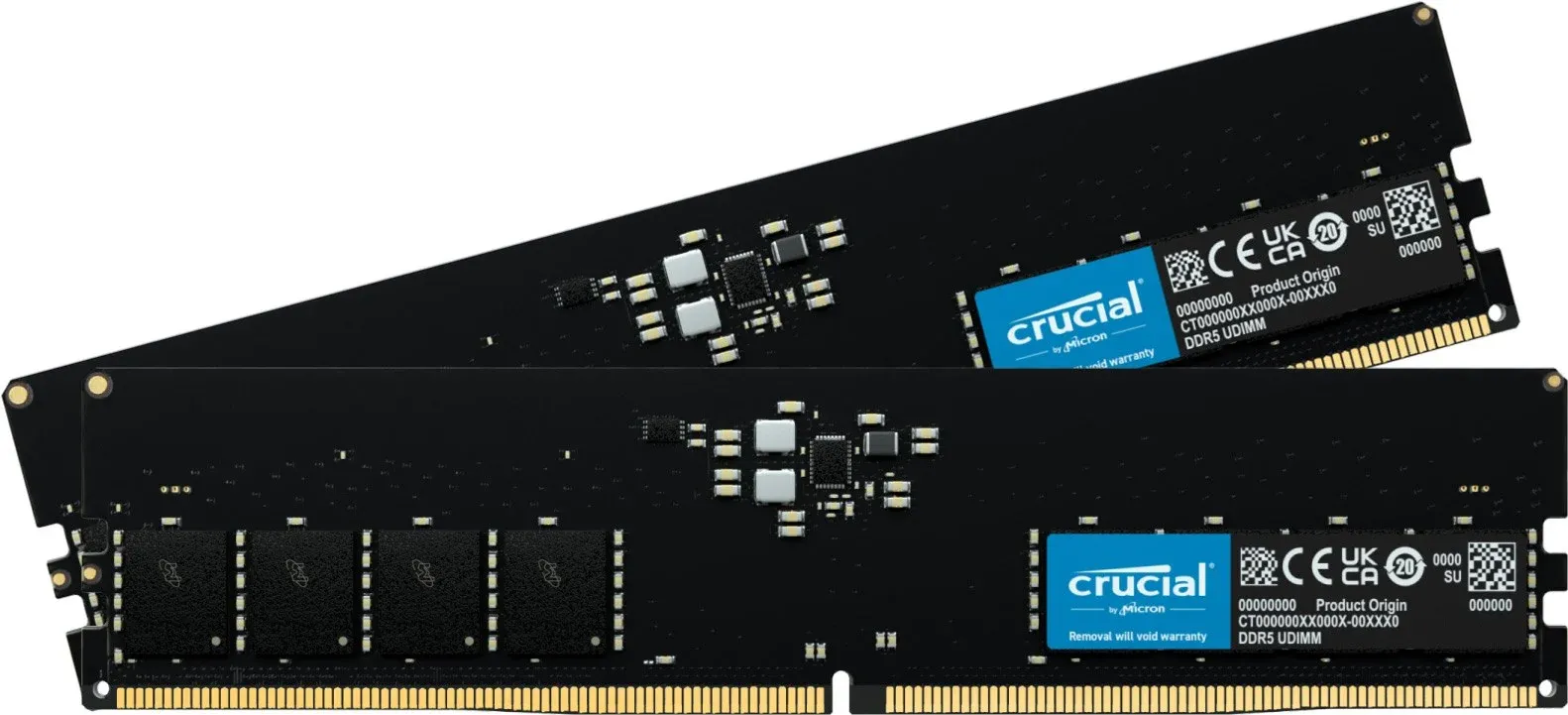 Kit Barrettes Memoire 32Go 2X16Go Dimm Ddr5 Crucial Classic 5600Mhz Noir