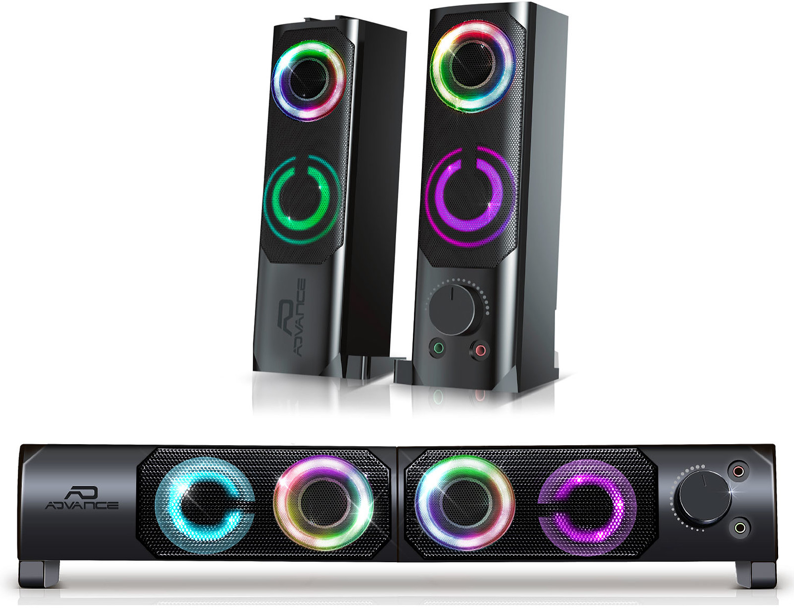 Enceintes 2En1 Advance Soundphonic 20 Rgb Noir