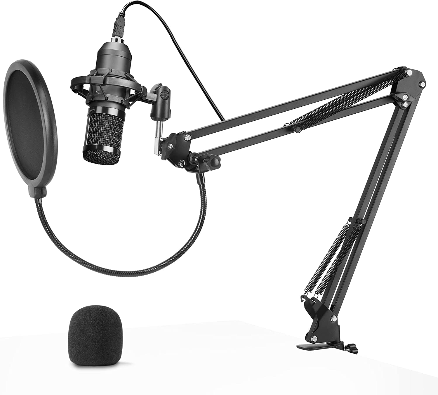 Microphone Mars Gaming Mmicpro Avec Bras De Montage Noir