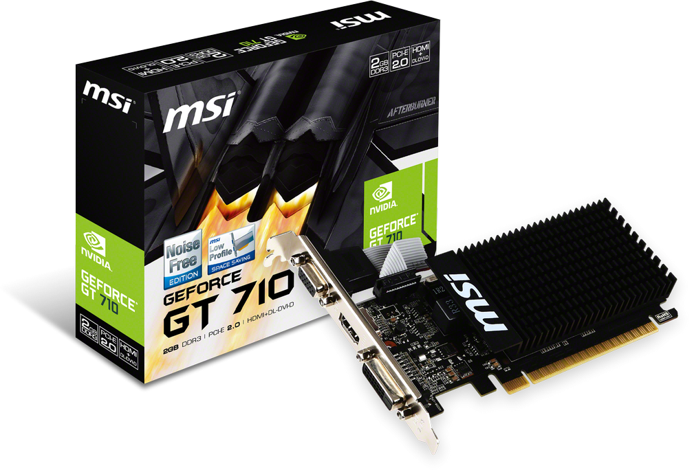 Nvidia Msi Geforce Gt710 2Gd3H 2Go Lp Low Profile Passive