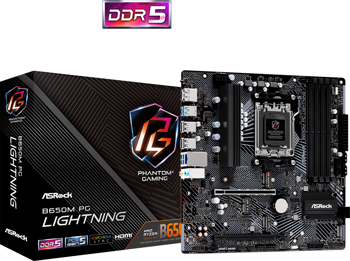 Asrock B650M Phantom Gaming Lightning Am5 Micro Atx