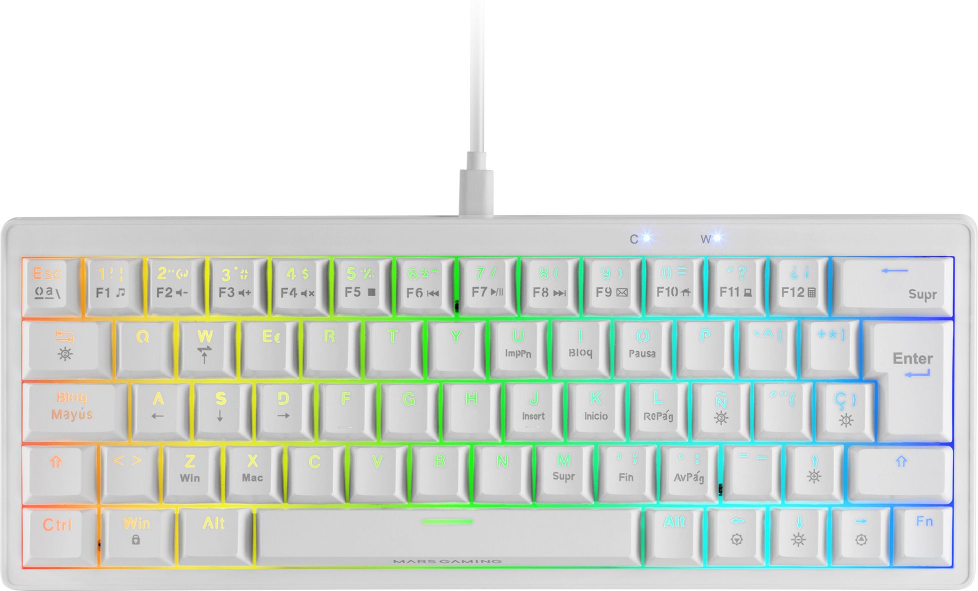 Gamer Mecanique Brown Switch Mars Gaming Mkminipro Blanc
