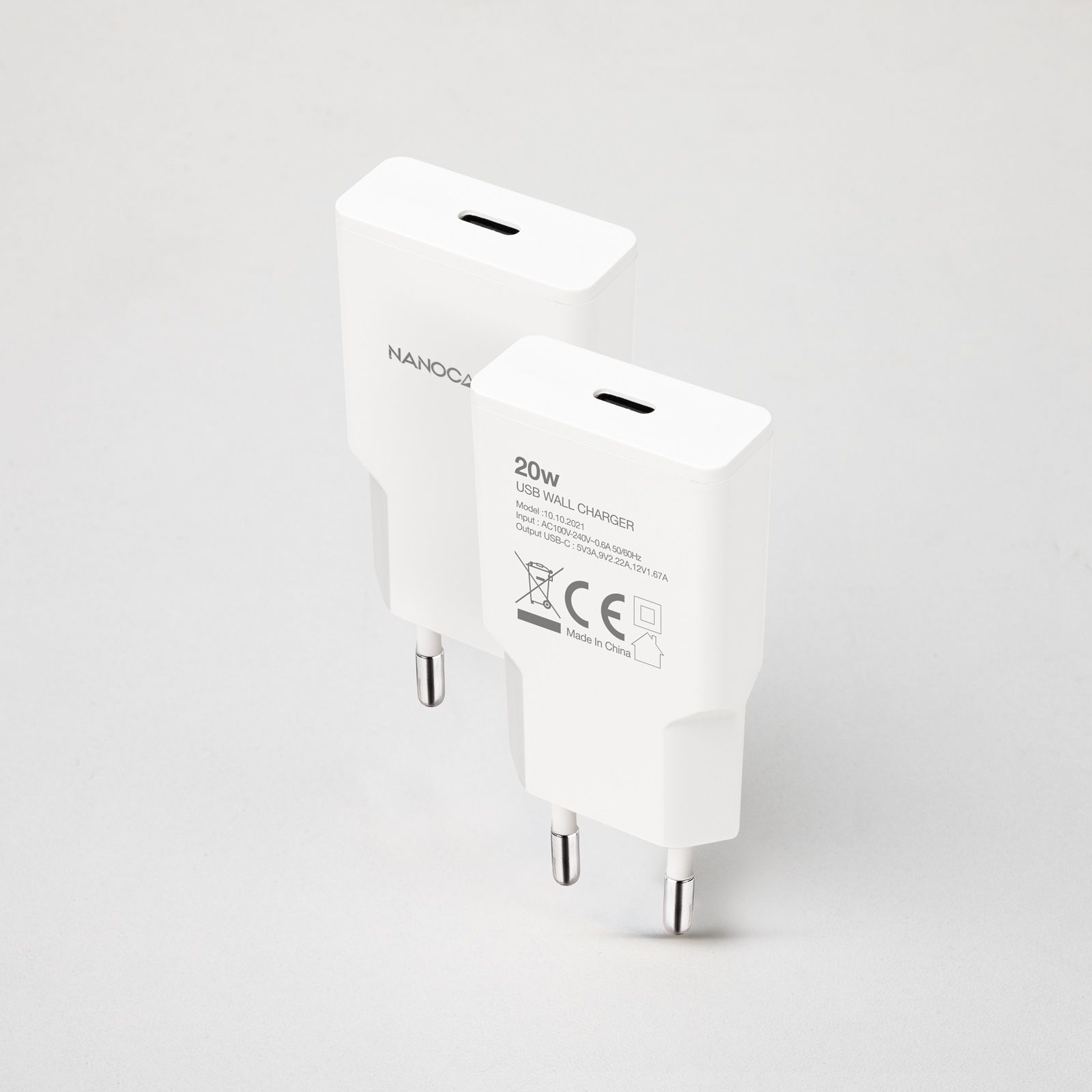 Secteur Nanocable 1X Usb C 20W Blanc