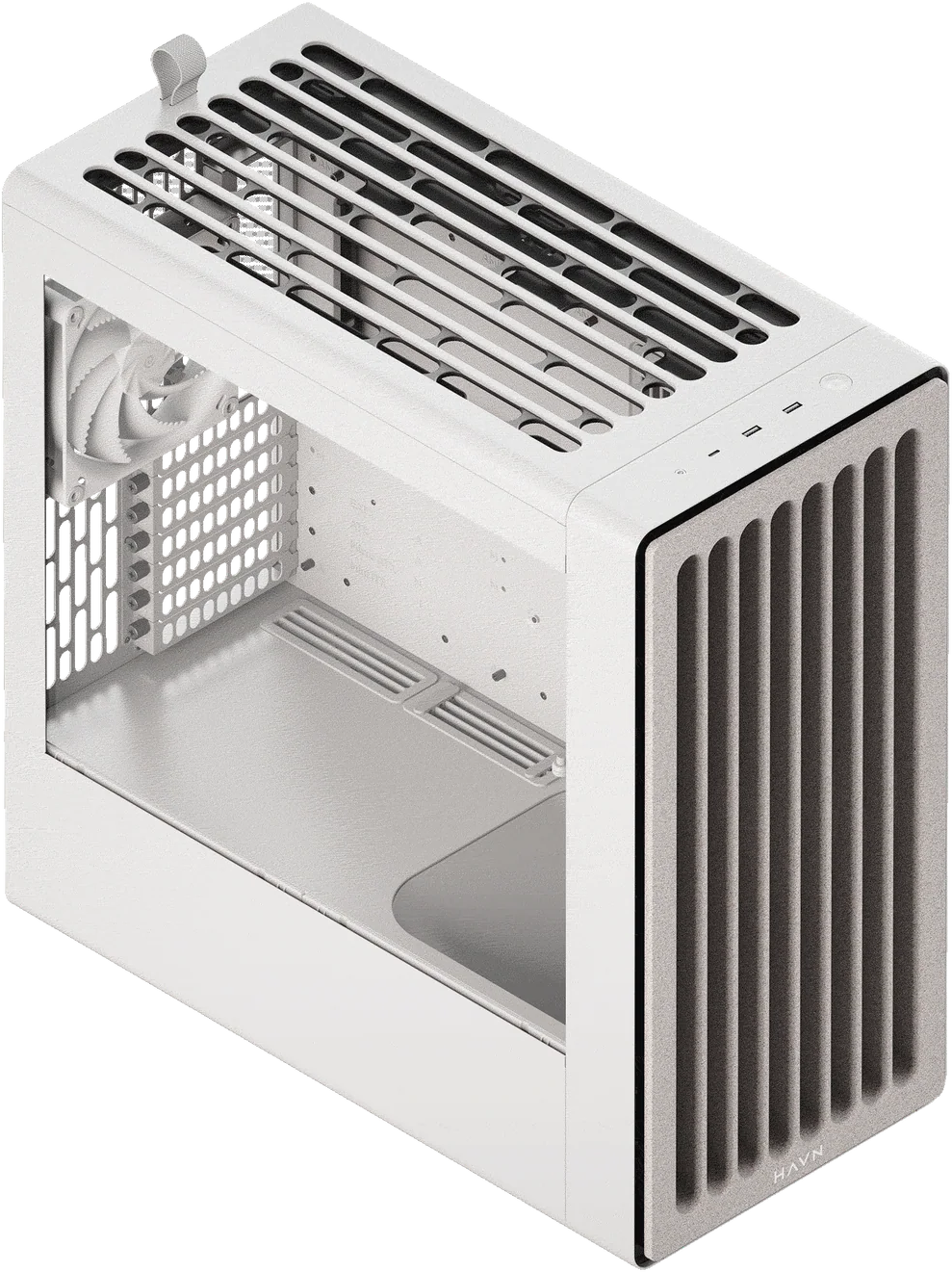 Boitier Moyen Tour Atx Havn Bf 360 Flow Avec Panneau Vitre Blanc