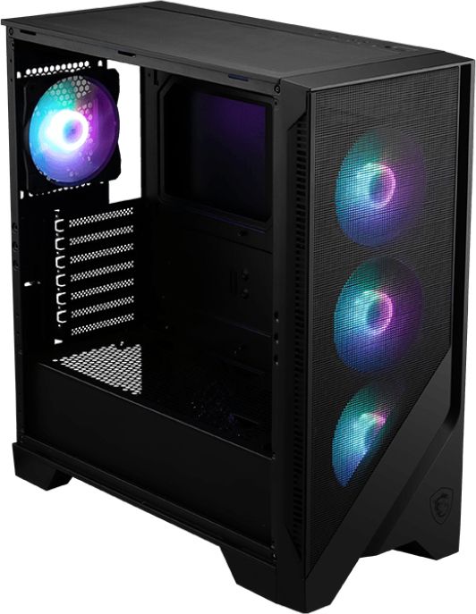 Boitier Moyen Tour Atx Msi Mag Forge 320R Airflow Rgb Avec Panneau Vitre Noir