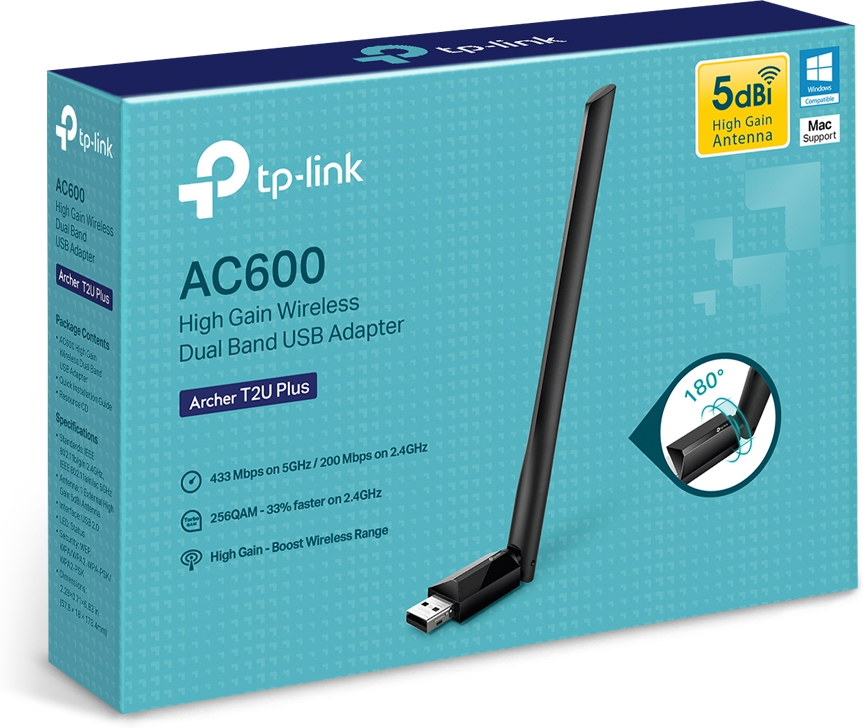Carte Reseau Usb Wifi Tp Link Archer T2U Plus Ac600
