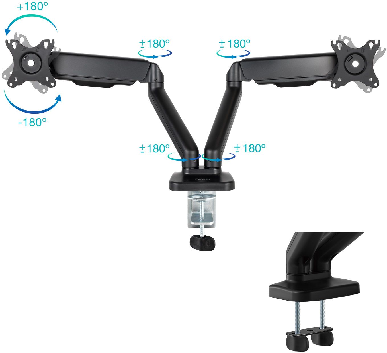 Support Double Ecran A Fixer Tooq Db5132Tnr 17 Pouces 32 Pouces 9Kg Max Noir
