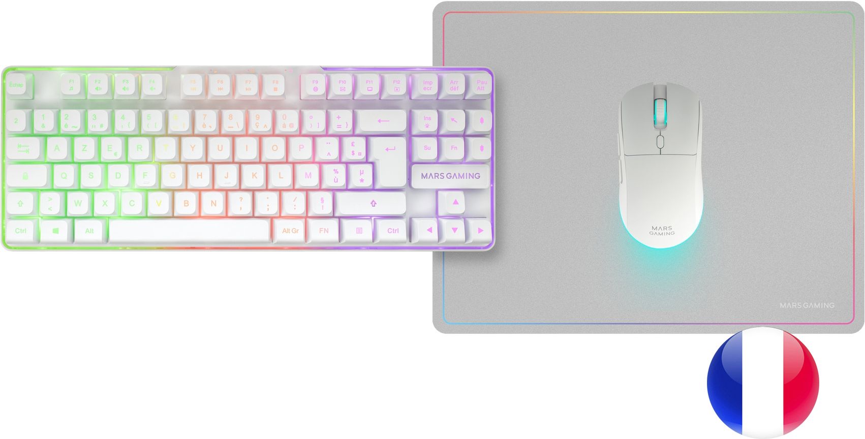 Pack Gamer 3En1 Calviersouristapis Mars Gaming Mcpwtkl Blanc