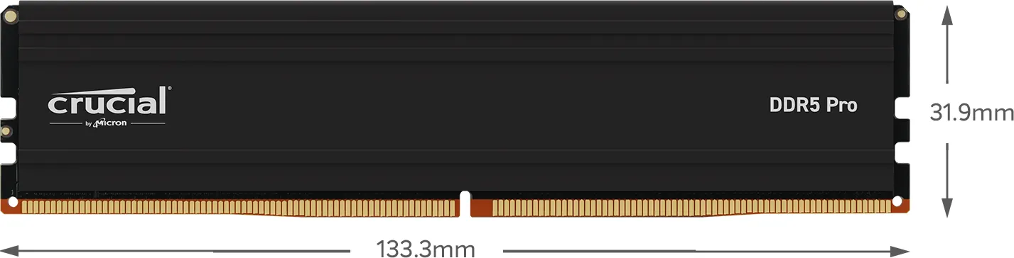 Barrette Memoire 16Go Dimm Ddr5 Crucial Pro 6000Mhz Noir
