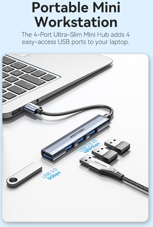 20 30 Vention 4 Ports 015M Gris