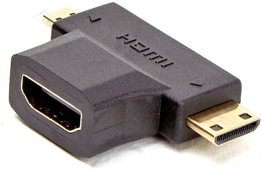 Adaptateur D2 Diffusion Micro Hdmi Male Type D Et Mini Hdmi Male Type C Vers Hdmi Femelle Type A Noir
