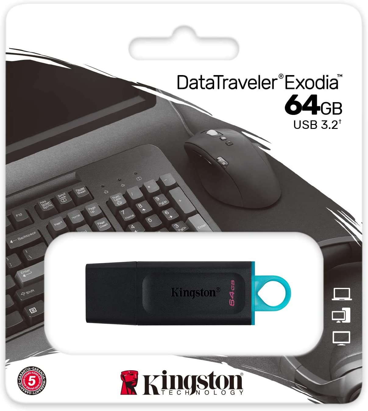 Cle Usb 32 Kingston Datatraveler Exodia 64Go Bleunoir