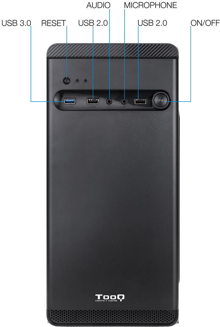 Boitier Mini Tour Micro Atx Tooq Tqc 4702U3C B Noir
