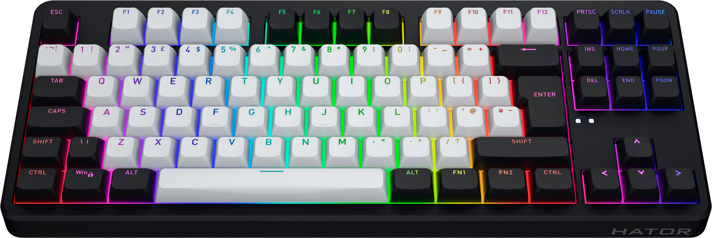 Gamer Sans Fil Mecanique Hator Aurum Linear Hator Rockfall 3 Tkl Rgb Noir