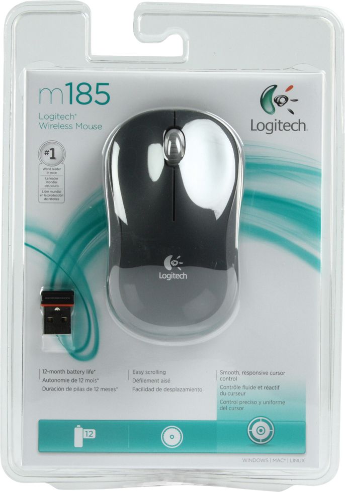 Sans Fil Logitech Cordless Laser M185 Gris