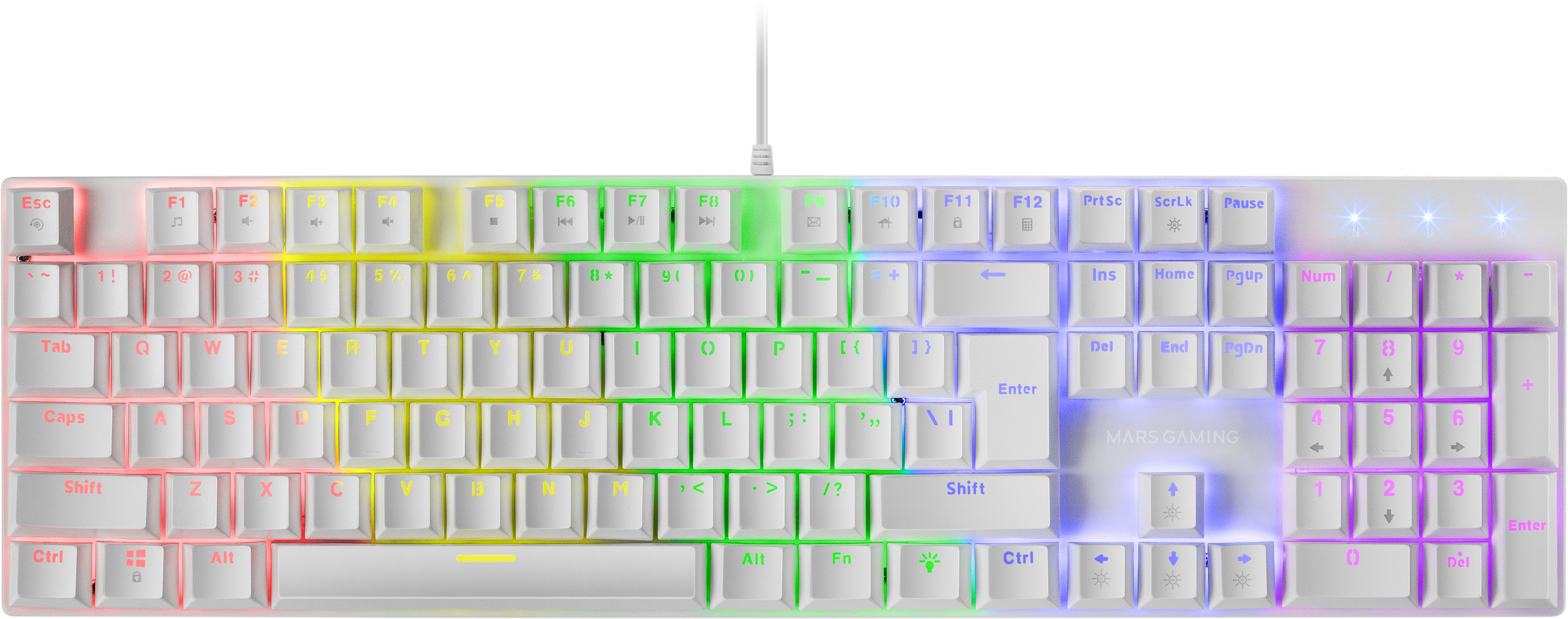 Gamer Mecanique Brown Switch Mars Gaming Mk422 Rgb Blanc