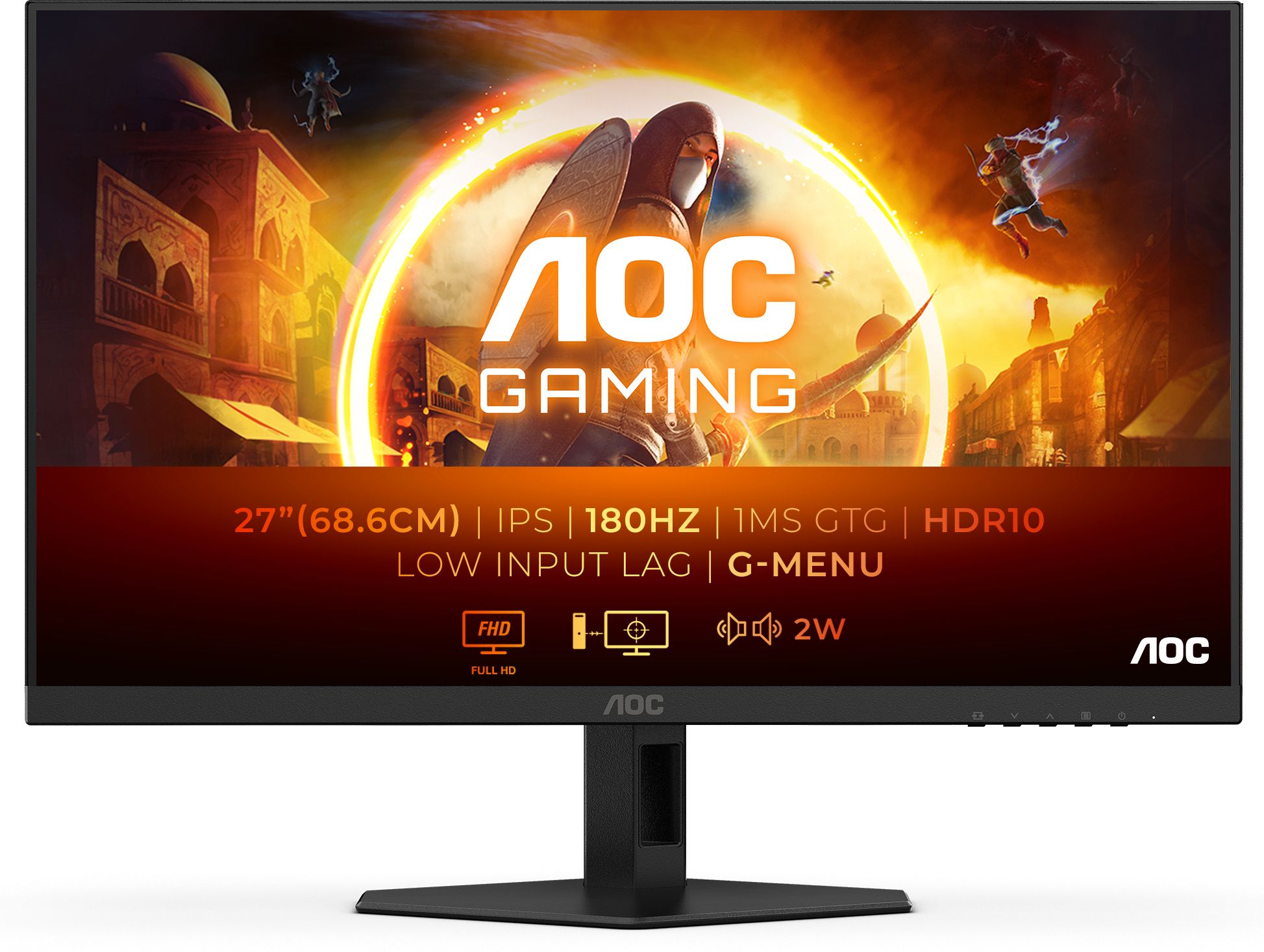27 Pouces Aoc Gaming G4 27G4Xe Full Hd 180Hz Noir