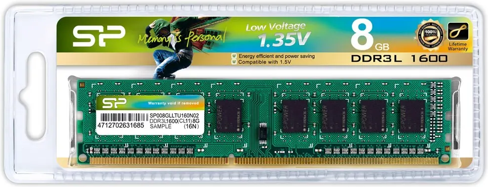 Barrette Memoire 8Go Dimm Ddr3L Silicon Power 1600Mhz