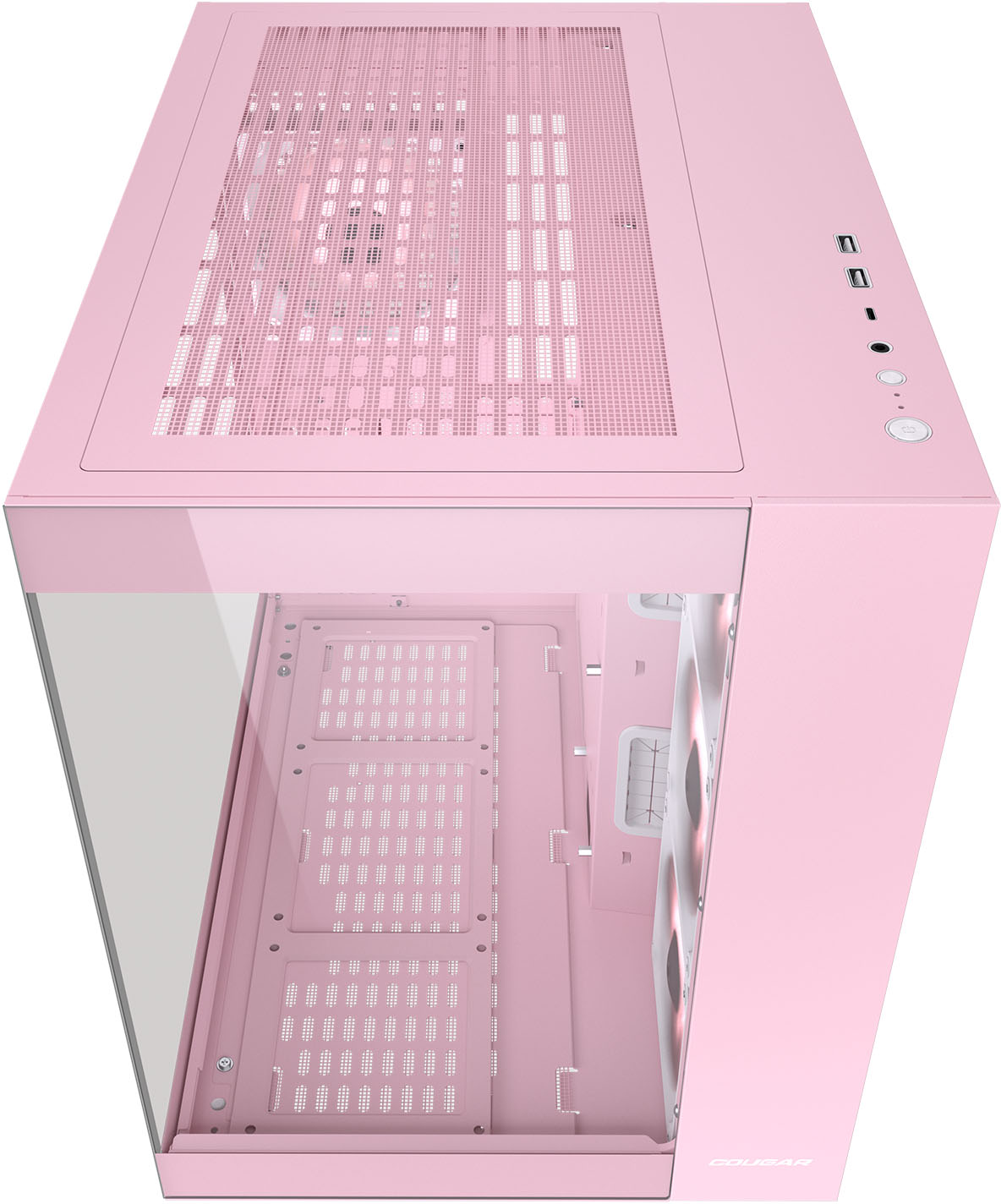 Boitier Moyen Tour Atx Cougar Fv150 Rgb Avec Panneaux Vitres Rose