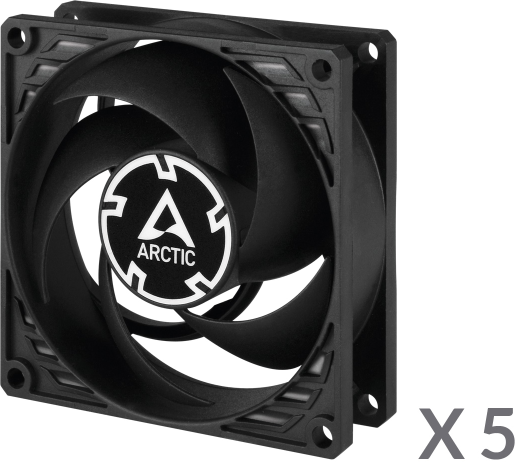 Lot De 5 Ventilateurs De Boitier Arctic P8 Pst 8Cm Noir