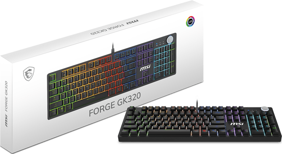 Gamer Mecanique Red Switch Msi Forge Gk320 Rgb Noir