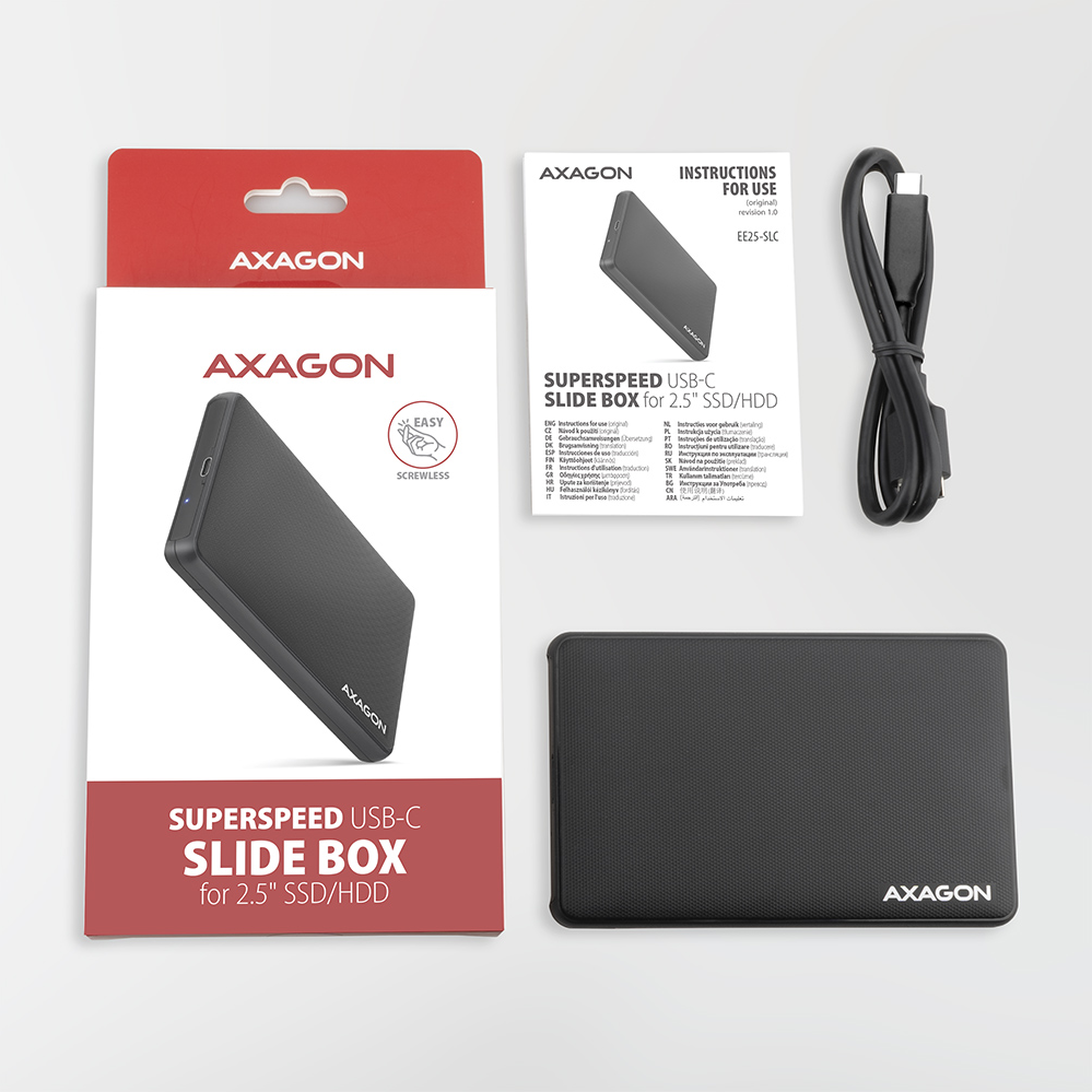 Usb C 32 Axagon Ee25 Slc S Ata 25 Pouces Noir