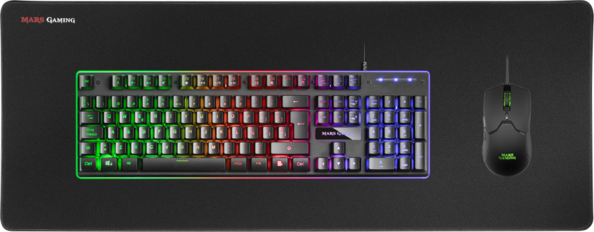 Pack Gamer 3En1 Claviersouristapis Mars Gaming Mcpx Rgb Noir