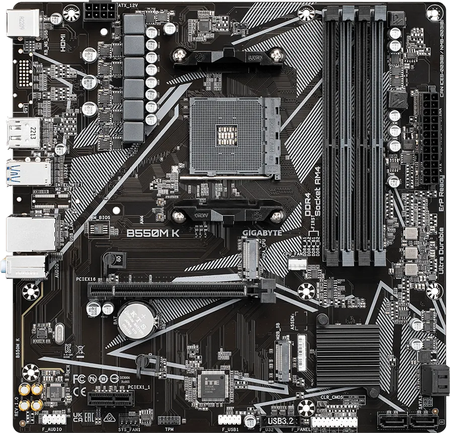 Gigabyte B550M K V10 Am4 Micro Atx