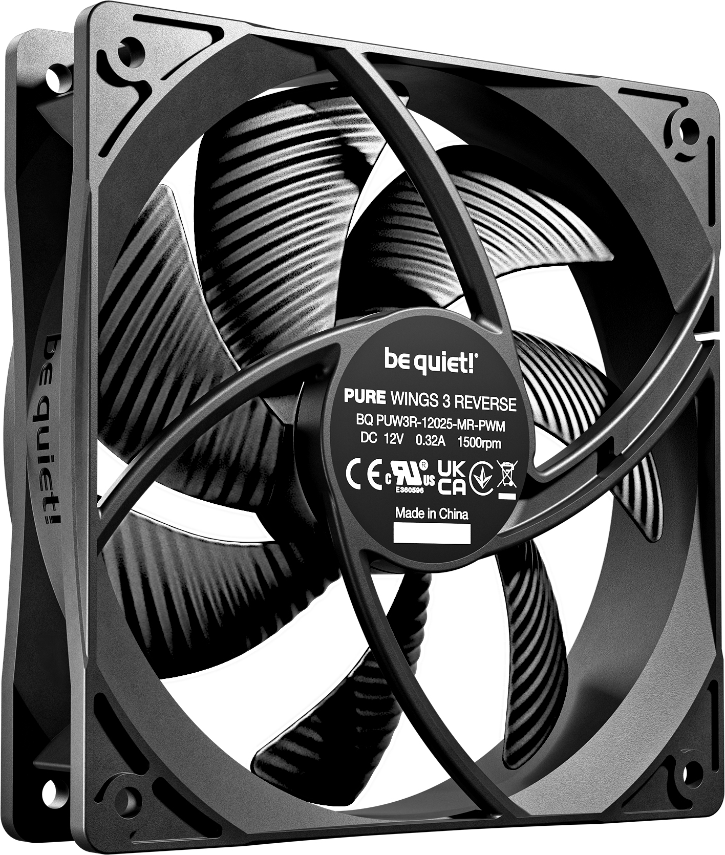 Lot De 3 Ventilateurs De Boitier Be Quiet Pure Wings 3 Pwm Reverse 12Cm Noir