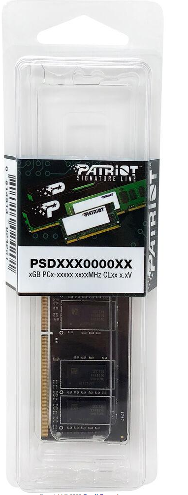Barrette Memoire Sodimm Ddr4 16Go Patriot Signature Line 3200Mhz Noir