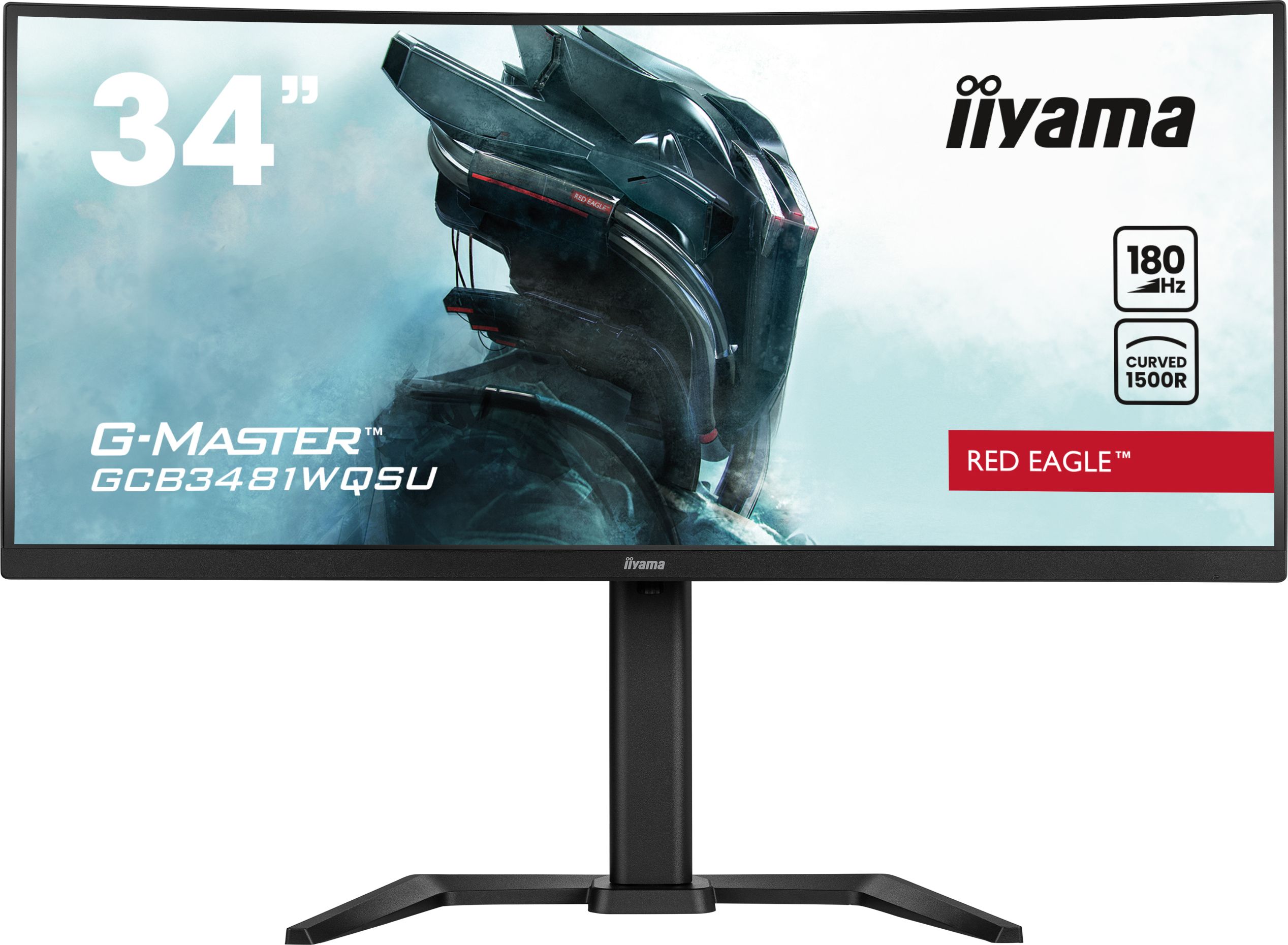 Incurve 34 Pouces Iiyama G Master Red Eagle Gcb3481Wqsu B1 Ultra Wqhd 180Hz Noir