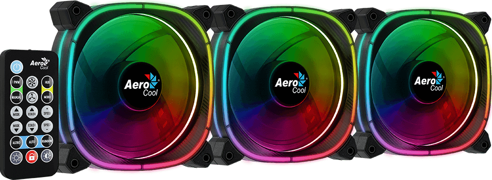 Lot De 3 Ventilateurs De Boitier Aerocool Astro 12 Pro Rgb 12Cm Noir
