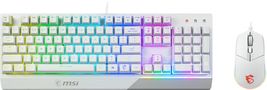 Pack Gamer 2En1 Claviersouris Msi Vigor Gk30 Combo Rgb Blanc