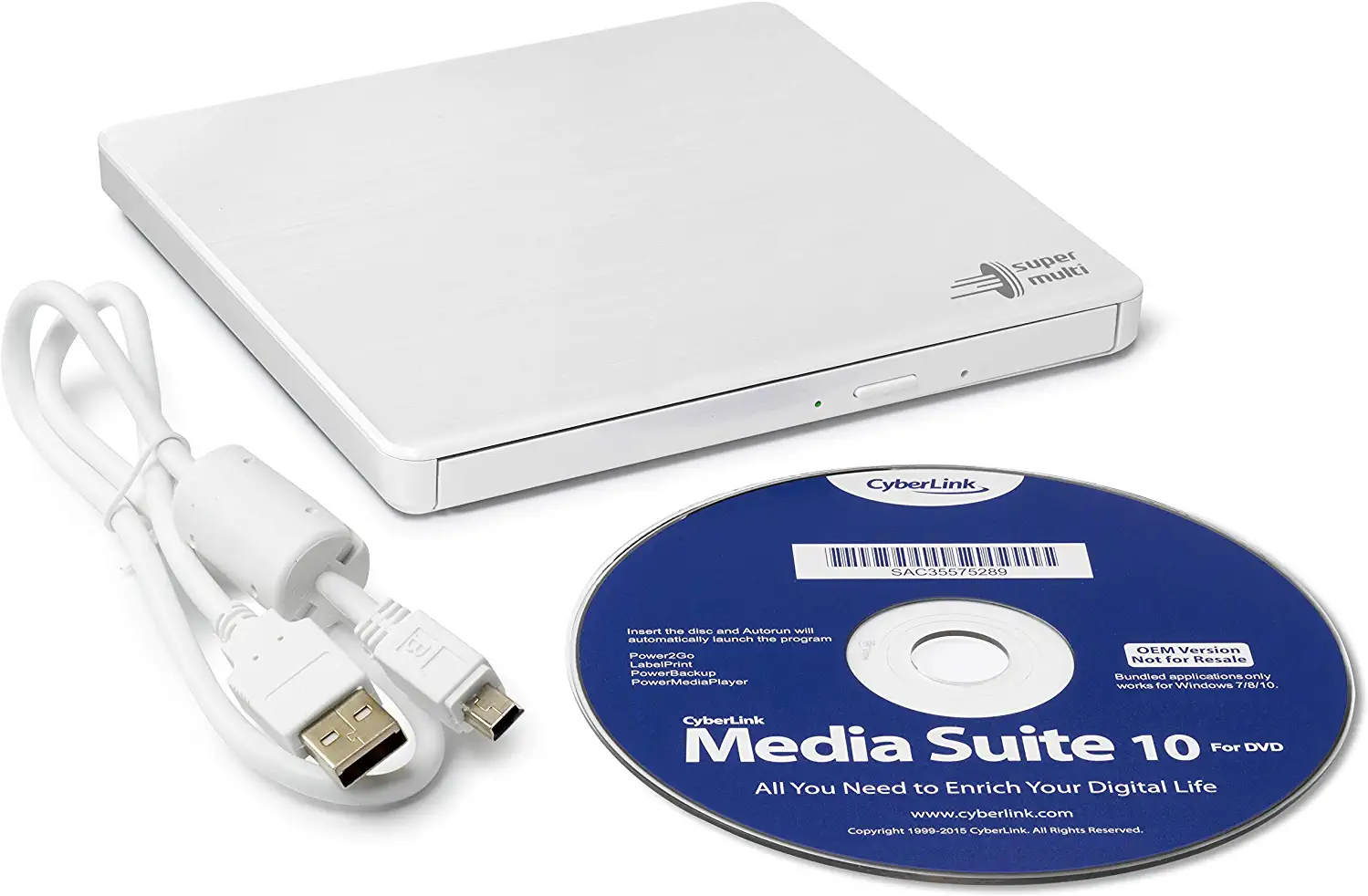 Graveur Dvd Externe Slim Hitachilg Gp60 Blanc