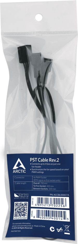 Cable Y Quadrupleur Dalimentation Arctic 4 Pin Pwm 70Cm Alimentation Ventilateur