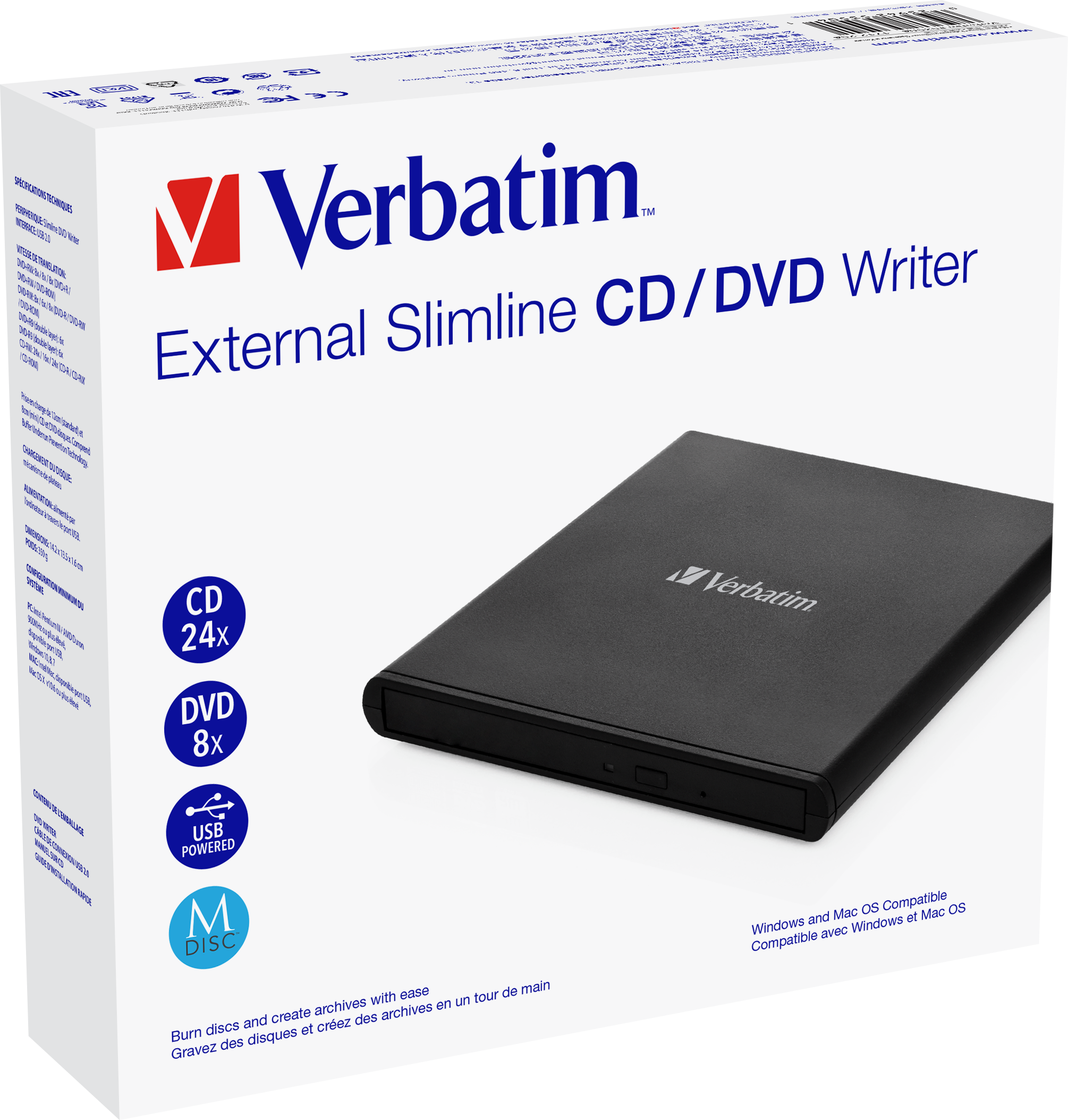 Graveur Dvd Externe Verbatim Slimline Noir