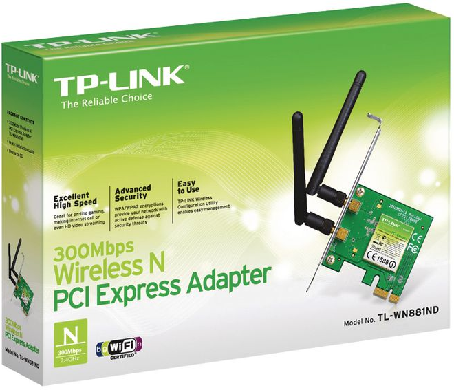 Carte Reseau Pci Express Wifi Tp Link Tl Wn881Nd 300N