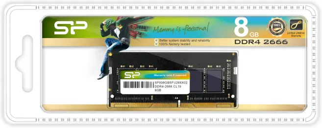 Barrette Memoire 8Go Sodimm Ddr4 Silicon Power 3200Mhz Noir