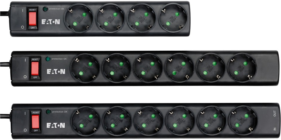 Multiprise Surtension Eaton Protection Strip Ps6D 6 Prises Noir