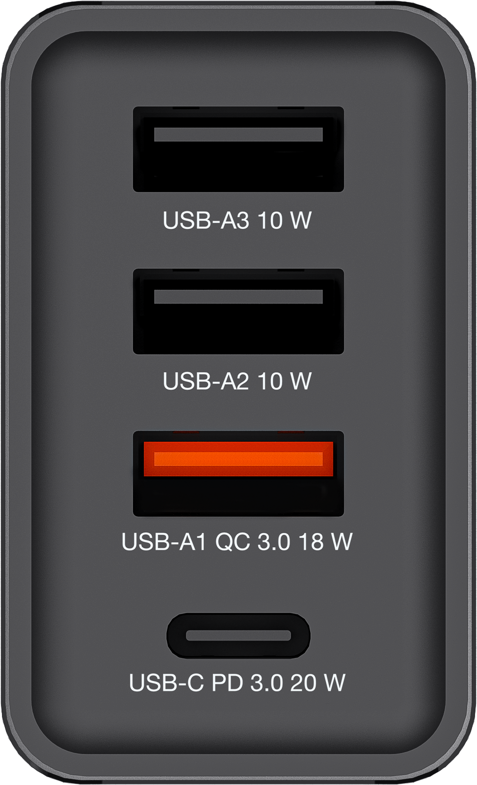 Secteur Verbatim Gan 3X Ports Usb A 1X Port Usb C 30W Noir