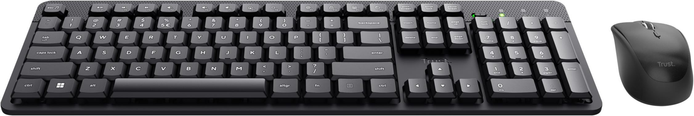 Pack 2En1 Claviersouris Silencieux Sans Fil Trust Ody Ii Noir