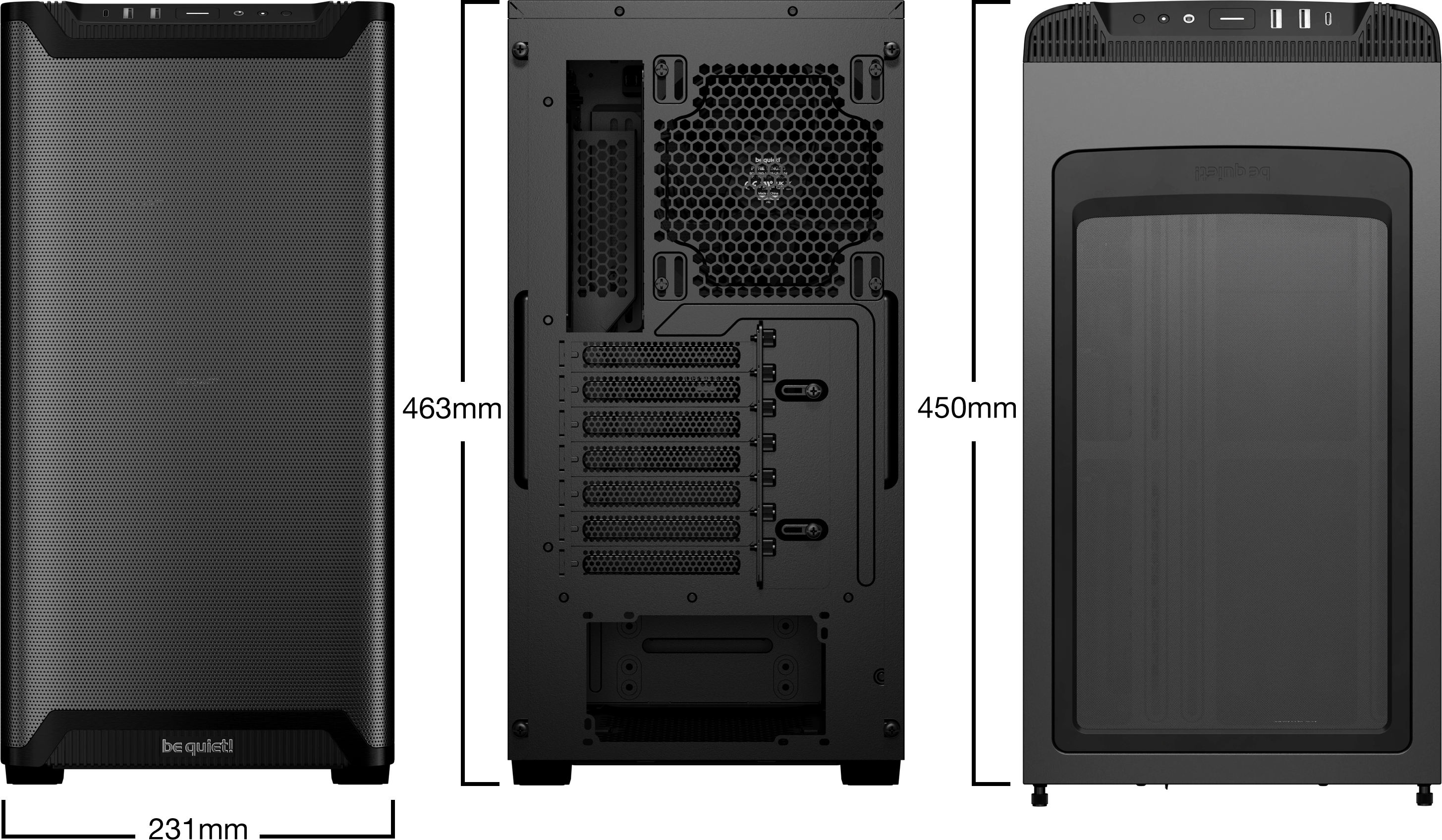 Boitier Moyen Tour Atx Be Quiet Pure Base 501 Airflow Avec Panneau Vitre Noir