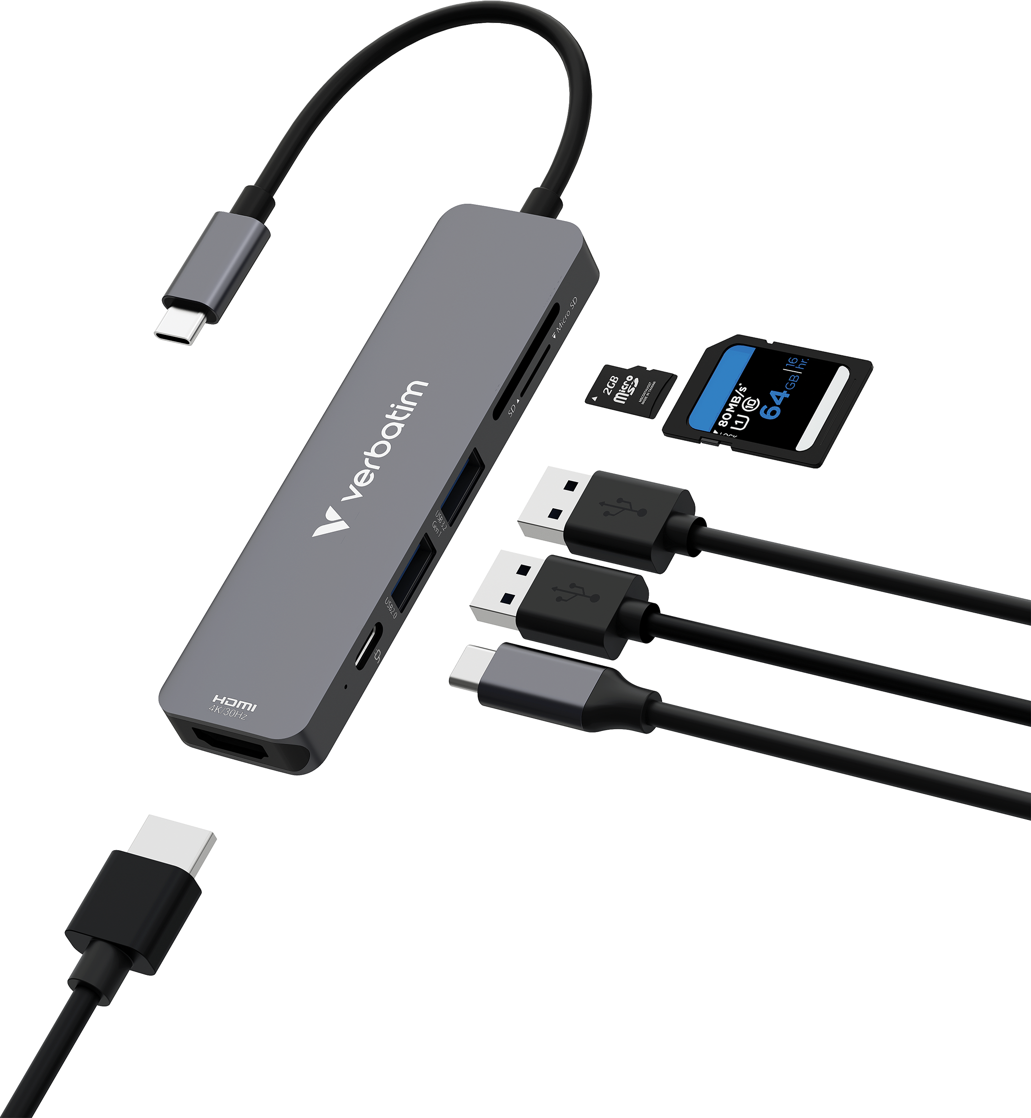 C 32 Verbatim Essentials 6 Ports Gris