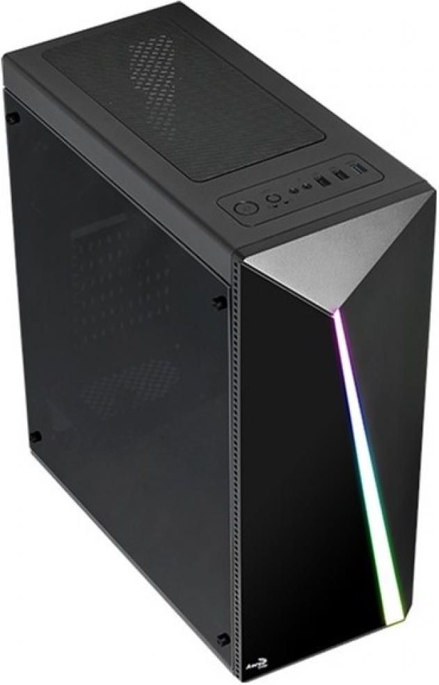 Boitier Moyen Tour Atx Aerocool Shard Tempered Glass Rgb Avec Panneau Vitre Noir