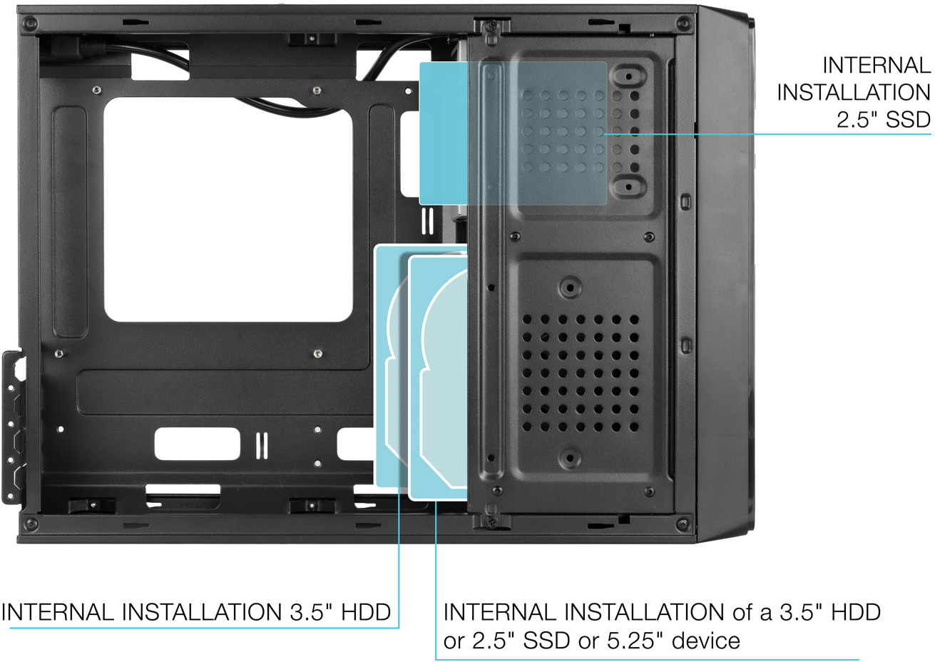 Boitier Mini Tour Micro Atx Tooq Tqc 3008U3C Alimentation 500W Noir