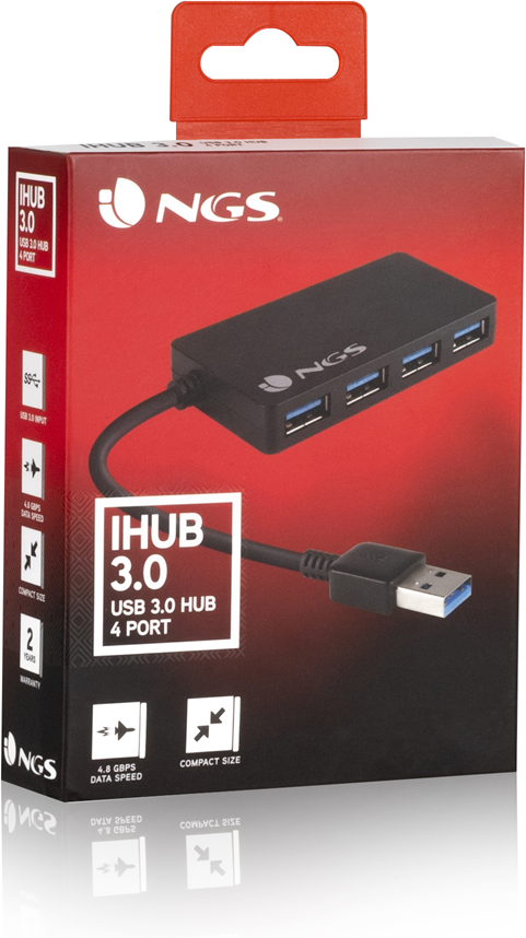 30 Ngs Ihub 4 Ports Noir