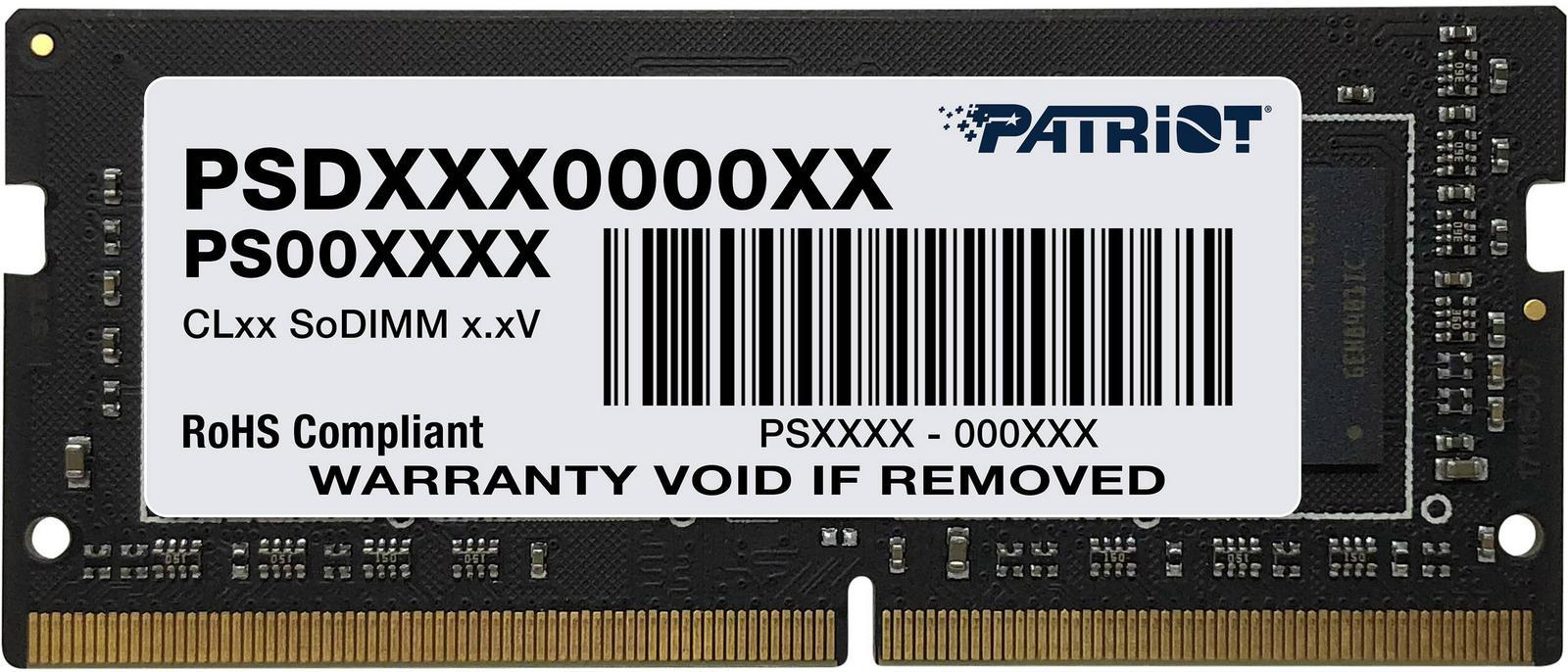 Barrette Memoire Sodimm Ddr4 16Go Patriot Signature Line 3200Mhz Noir